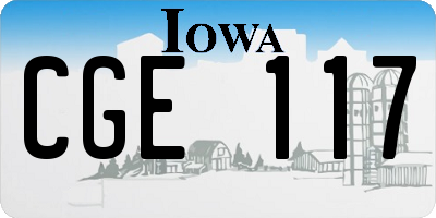 IA license plate CGE117