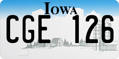 IA license plate CGE126