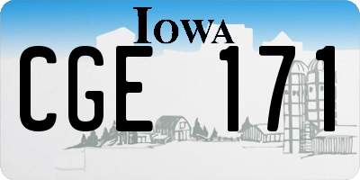 IA license plate CGE171