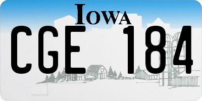 IA license plate CGE184