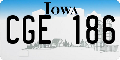 IA license plate CGE186