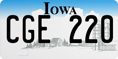 IA license plate CGE220