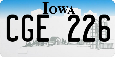 IA license plate CGE226