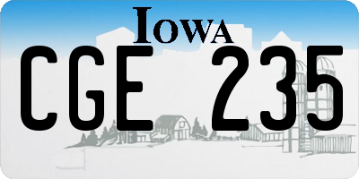 IA license plate CGE235