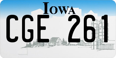 IA license plate CGE261