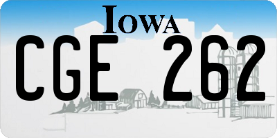 IA license plate CGE262