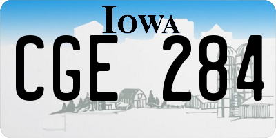 IA license plate CGE284