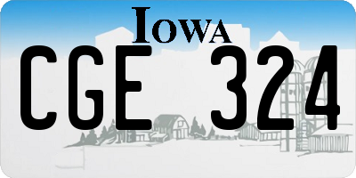 IA license plate CGE324