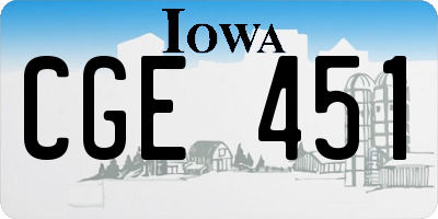 IA license plate CGE451