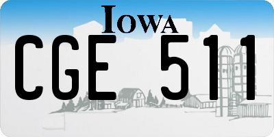 IA license plate CGE511
