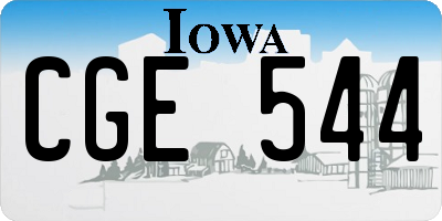 IA license plate CGE544
