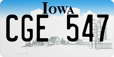 IA license plate CGE547