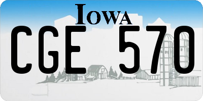 IA license plate CGE570