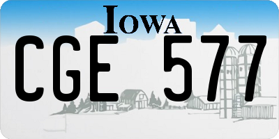 IA license plate CGE577