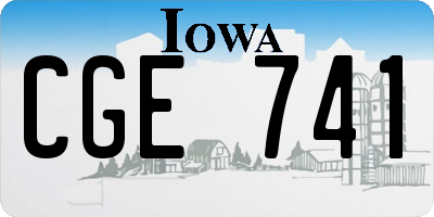 IA license plate CGE741