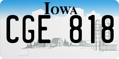 IA license plate CGE818