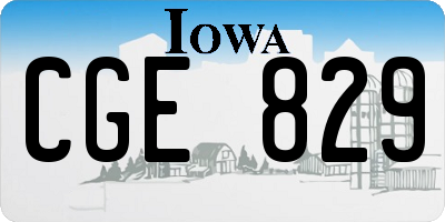 IA license plate CGE829