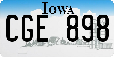 IA license plate CGE898
