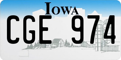 IA license plate CGE974