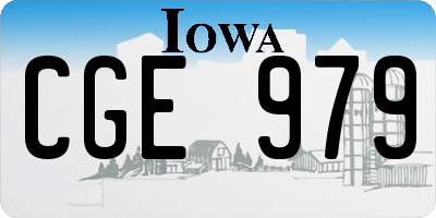 IA license plate CGE979