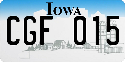 IA license plate CGF015