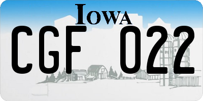 IA license plate CGF022