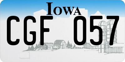 IA license plate CGF057