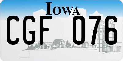 IA license plate CGF076
