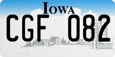 IA license plate CGF082