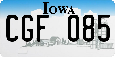 IA license plate CGF085