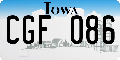 IA license plate CGF086