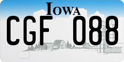 IA license plate CGF088