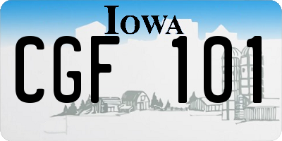 IA license plate CGF101
