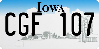 IA license plate CGF107