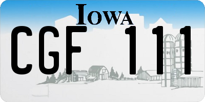IA license plate CGF111