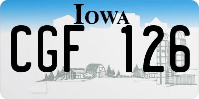 IA license plate CGF126