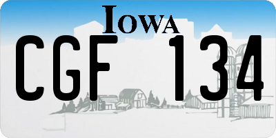 IA license plate CGF134