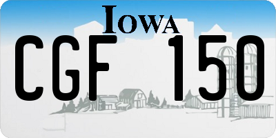 IA license plate CGF150