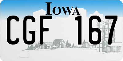 IA license plate CGF167