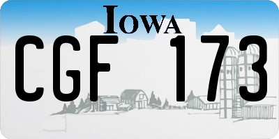 IA license plate CGF173