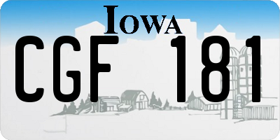 IA license plate CGF181