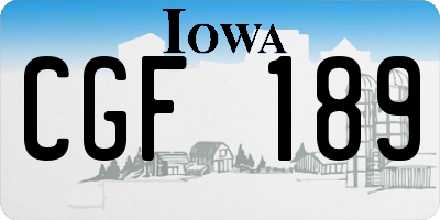 IA license plate CGF189
