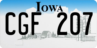 IA license plate CGF207
