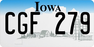 IA license plate CGF279