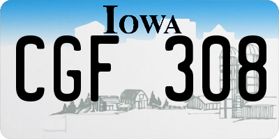 IA license plate CGF308