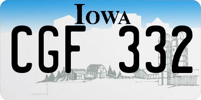 IA license plate CGF332