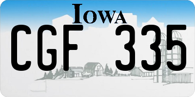 IA license plate CGF335