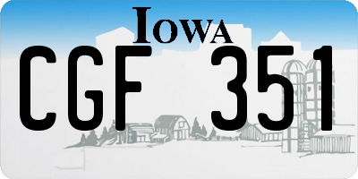 IA license plate CGF351