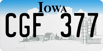 IA license plate CGF377