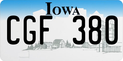 IA license plate CGF380